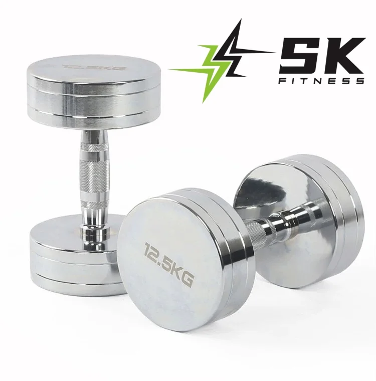 SK Wholesale Weightlifting Chromed Barbell Steel Weight Plates For Gym steel weight stack plates for gym