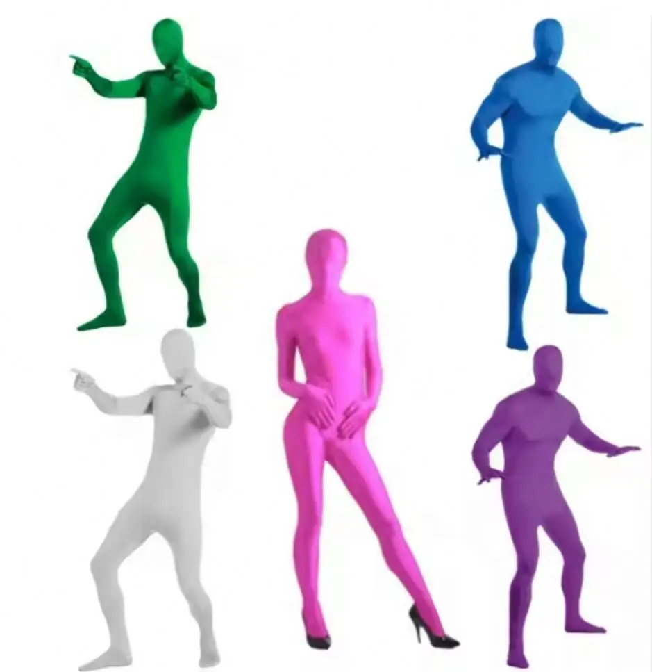 Unisex Spandex Stretch Adult Zentai Costume Disappearing Man BodySuit Jumpsuit