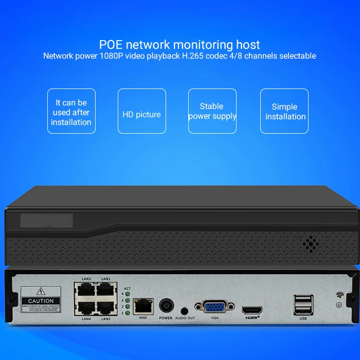 8CH 4CH 1080P 48V POE NVR CCTV NVR/Security NVR IP Camera Security Surveillance Monitoring Host Network Video Recorder