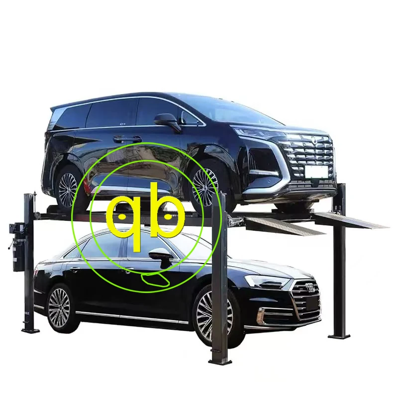 4-Post 2 Level Mechanical Vertical Car Parking Lift System Hydraulic House Family Garage Hoist Equipment Platform Car Lifter