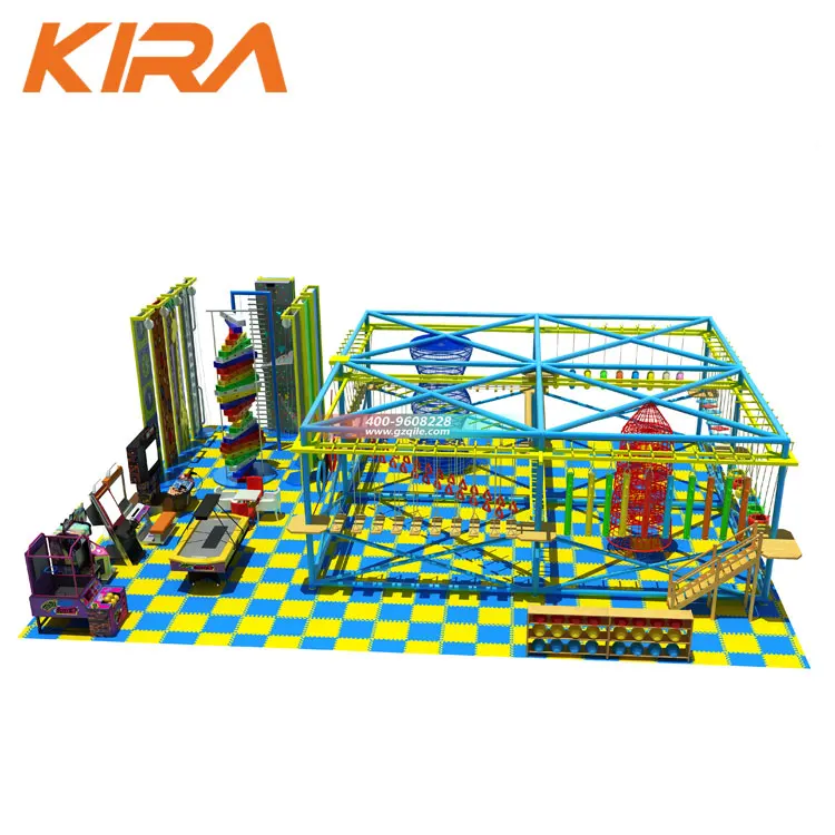 Indoor Ropes Course Challenge Adventure Rope Course Tower For Kids and Adults