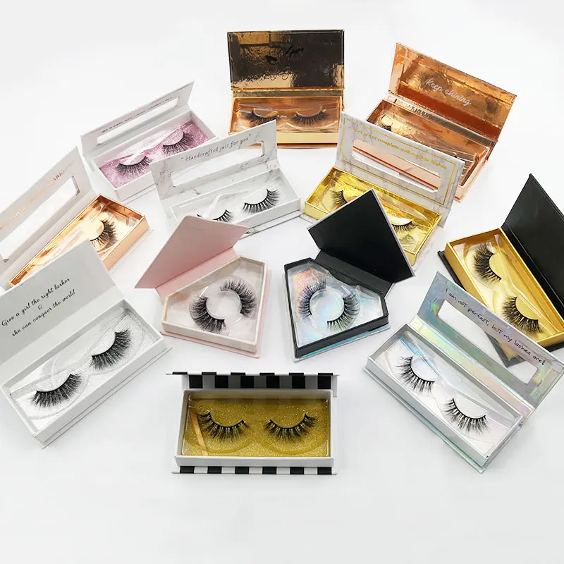 New Style costume eye lashes 3d Mink Eyelashes Private Label Custom Fur Lashes 5 pair eyelash packaging 18 mm eyelashes