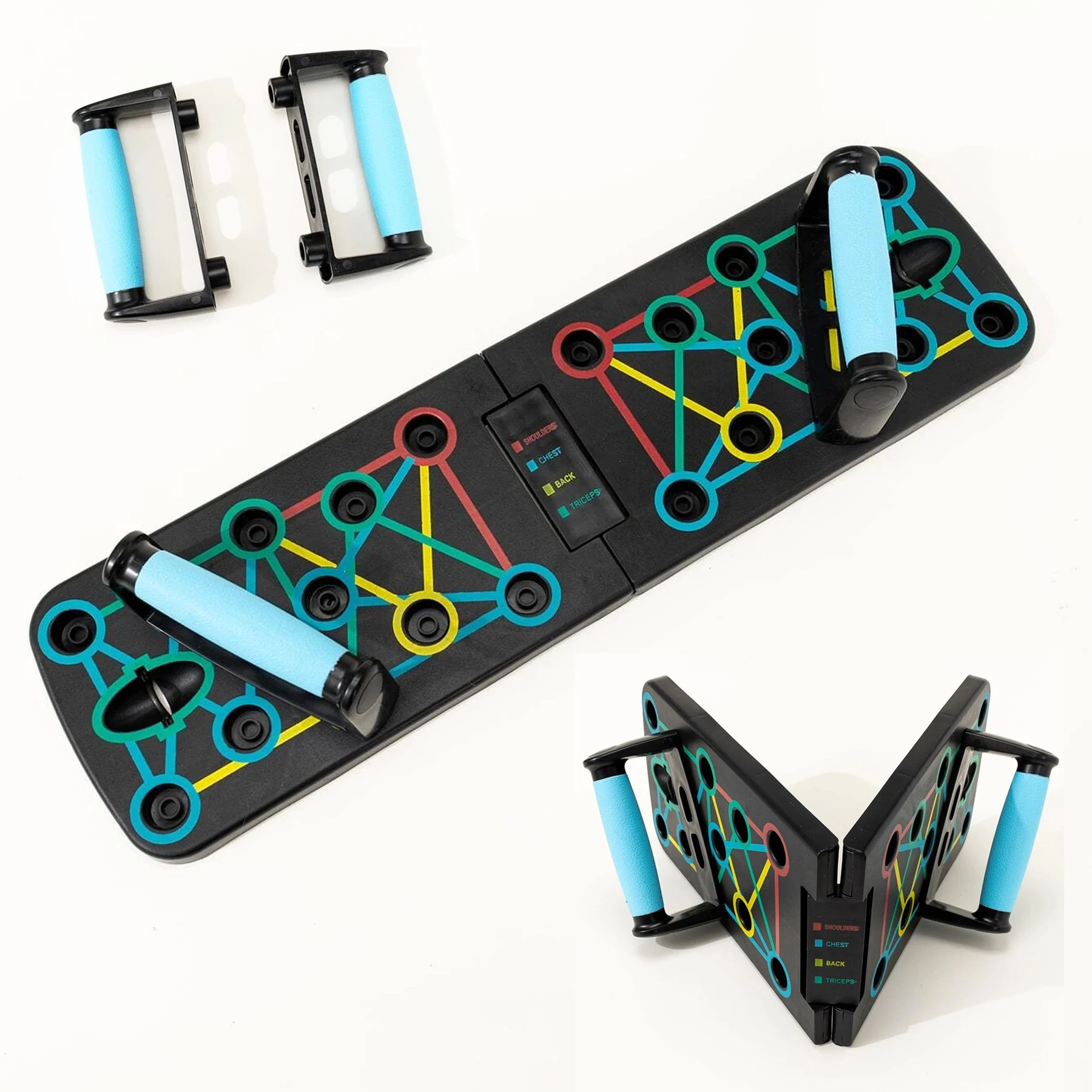 Wholesale 9 in 1 push up board  Standing board Fitness Plate Training Rack Foldable Slant Standing Push Up Board