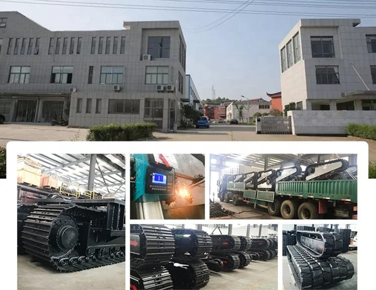 New Factory Spider Lift Parts Steel Crawler Tracked Undercarriage Non-Marking Rubber Track Functional Crane Lift Robot Vehicle