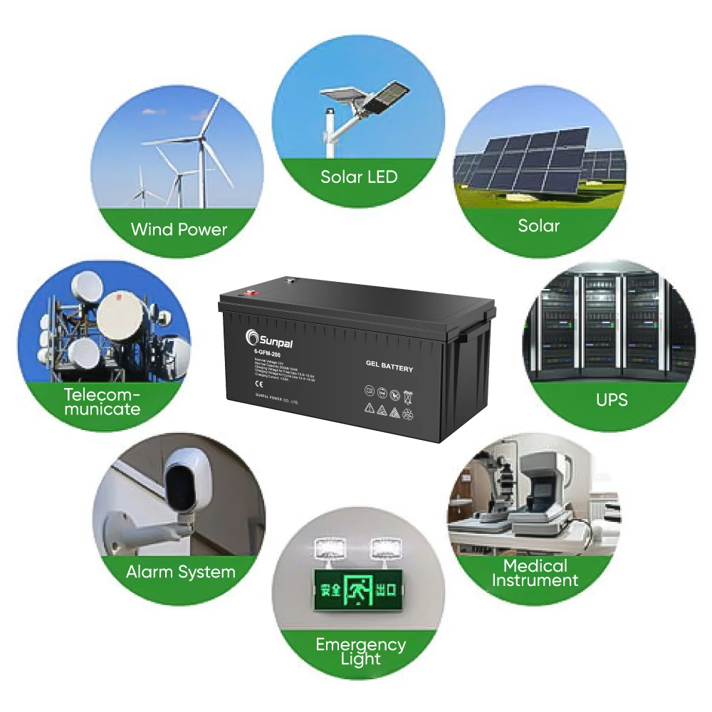 Sunpal Lead-Acid VRLA Gel Solar Battery 12V 100Ah 150Ah 200Ah Agm Deep Cycle Battery Maintenance Free