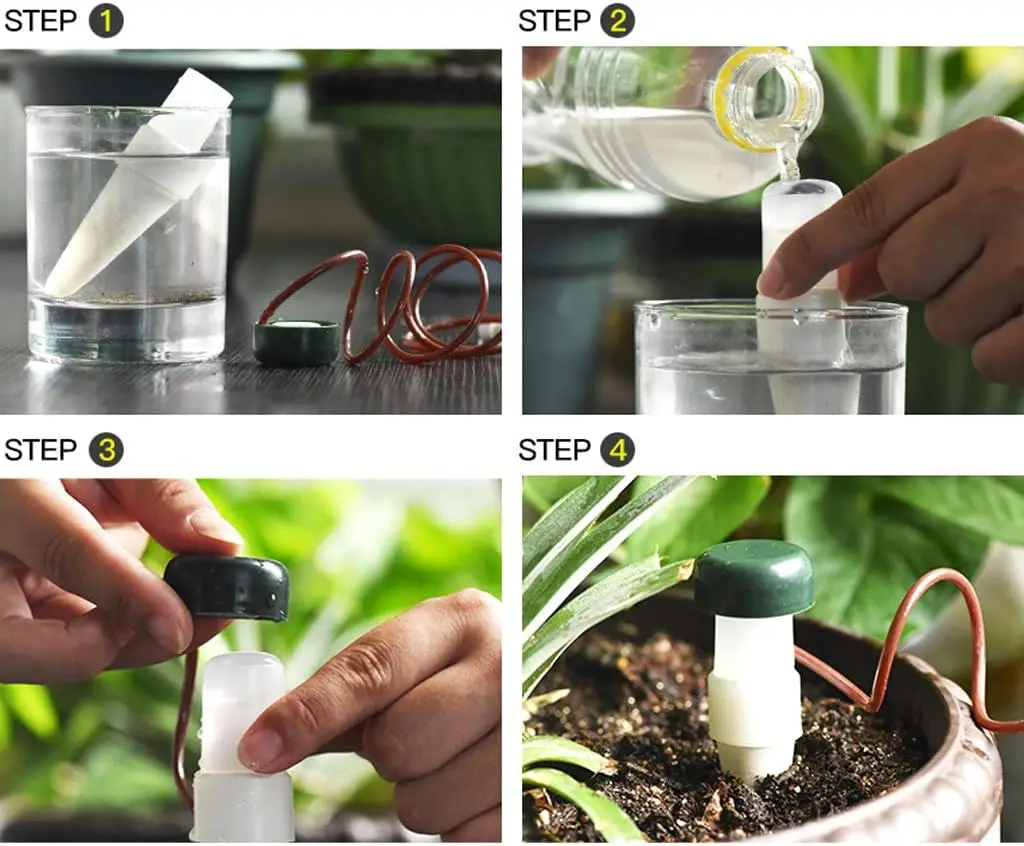 2Pcs Automatic Drip Waterer Spike Tender Houseplant Plant Indoor Watering System