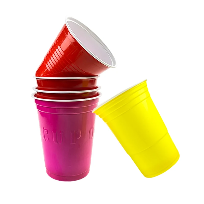Biodegradable colored plastic cup 500ml 16oz Food grade recyclable cups microwave oven high quality PP party cups