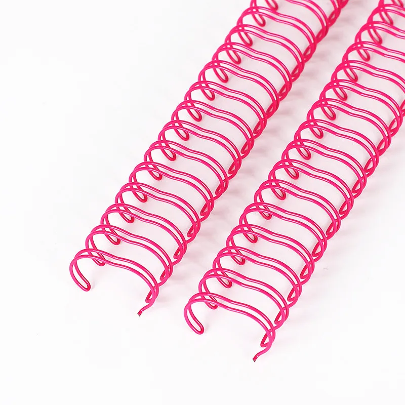 Free sample pink color twin wire binding wire o loop double wire spiral binding