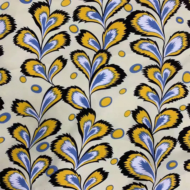 Custom design 100% poly colorful soft printed chiffon jacquard fabric for dress