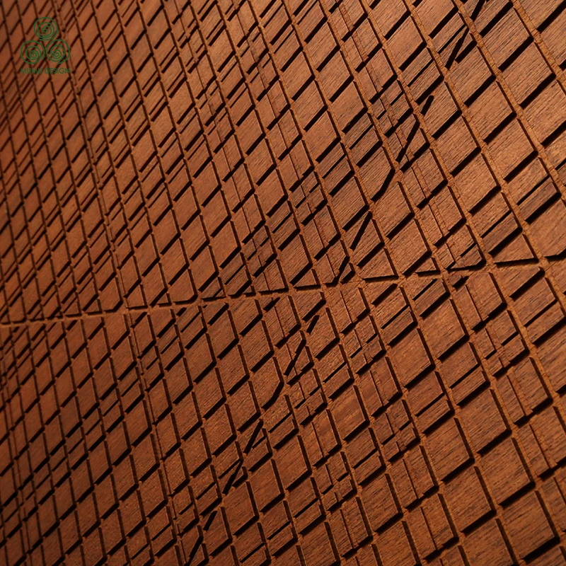 MUMU design framed solid wood door 3D carved texture customizable luxury solid wood door