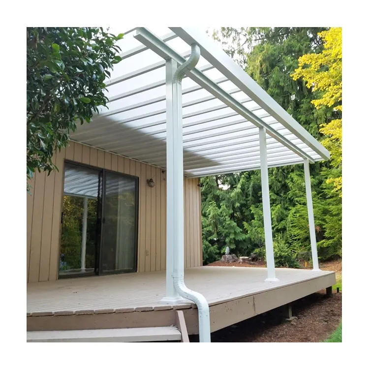 Heavy duty translucent roof system aluminum frame covered garden rv carport hardtop polycarbonate board canopy