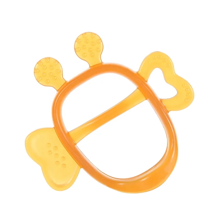2021 Hot Selling New Design Animal Teether Toys Silicone Anti Eat Hand Baby Teether Toy Bee Teetehr