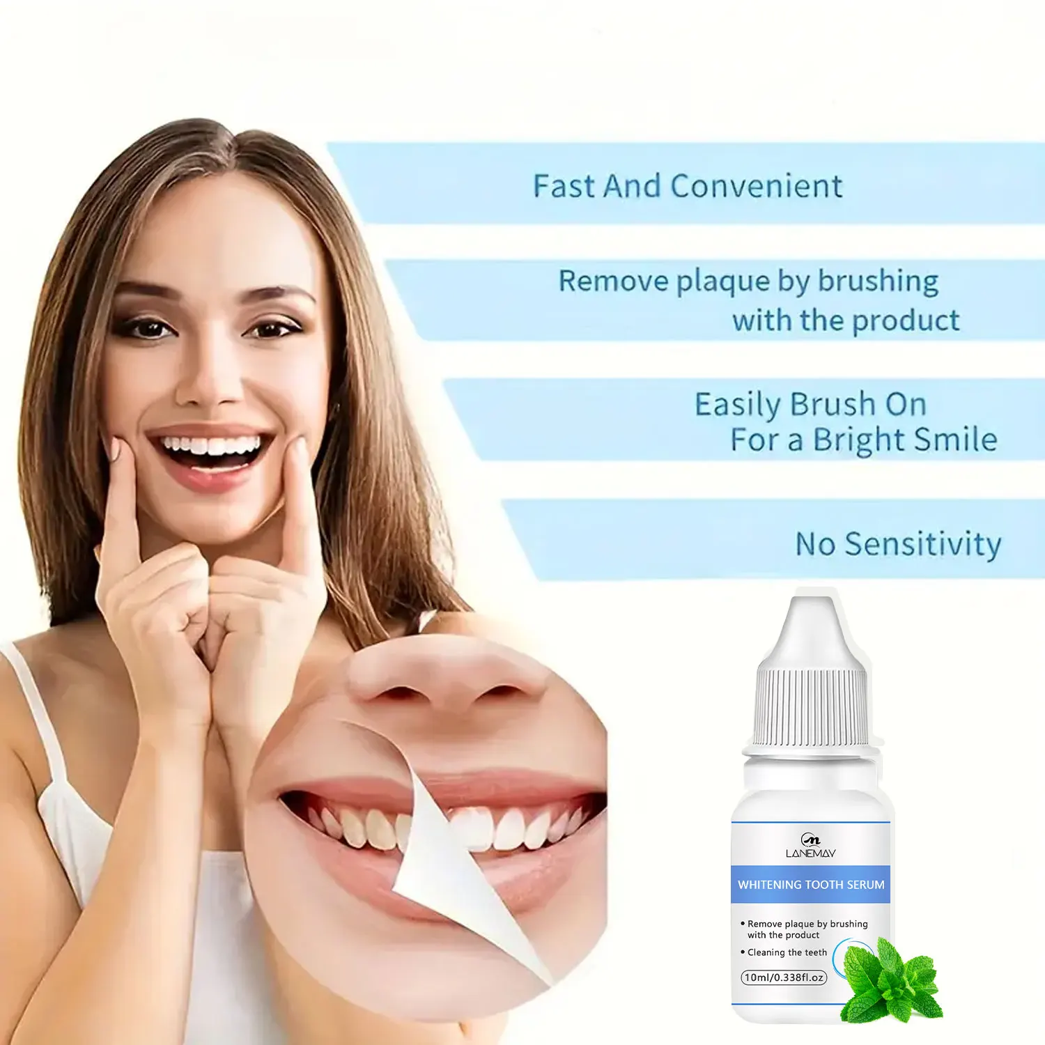 OEM Teeth Whitening Products Fastly Deep Cleaning Brightening Non Sensitive Instant And Visible Serum Plaque Remover For Teeth