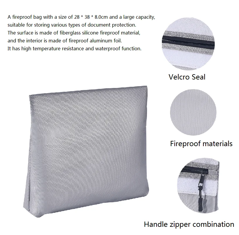 organizer Fire Retardant Storage Bags Cash Passport Security Bags   Fireproof document bag