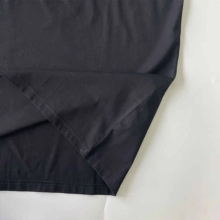 Wholesale Custom Black Colour Logo Men Casual Cotton 100 Cotton Knit Custom Printing Logo Tee Teeshirt