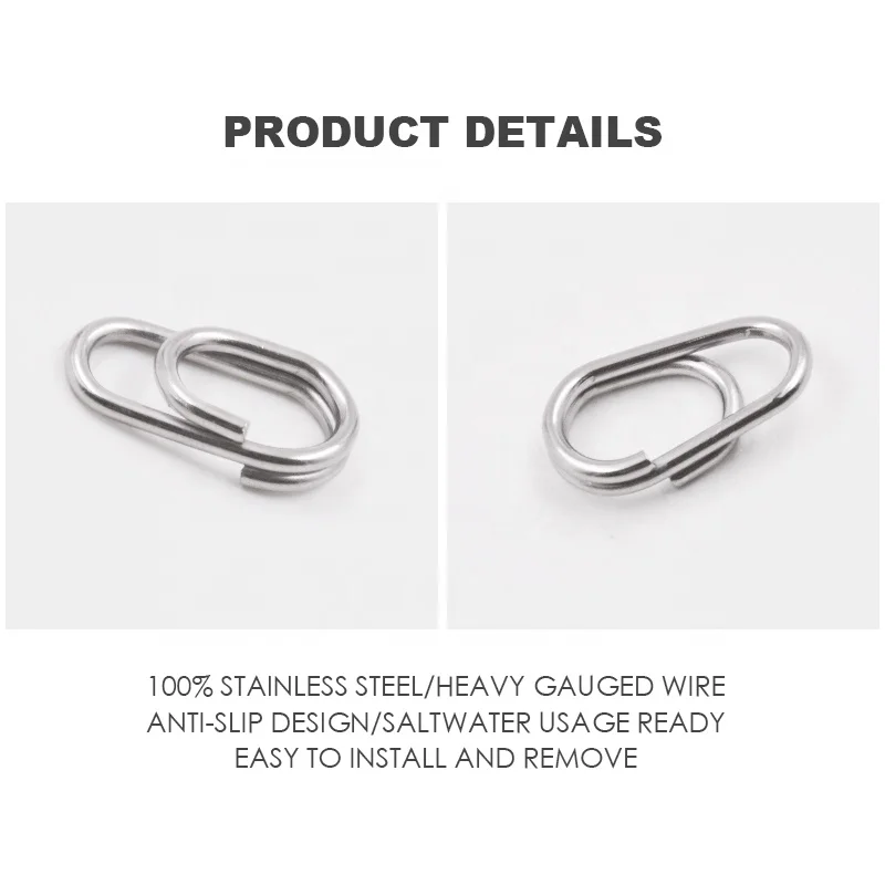 Funadaiko New Fishing Rings Stainless Steel High Quality Strengthen Solid Ring Lure Connecting Ring Fishing Accessories