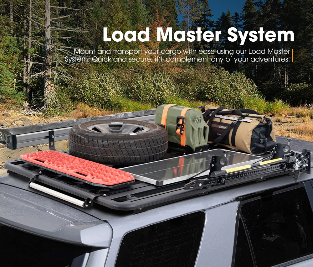 Aluminum Alloy Roof Rack Platform Rooftop Cargo Carrier In Built 28inch Led Light Bar For Toyota Prado 150 2010+