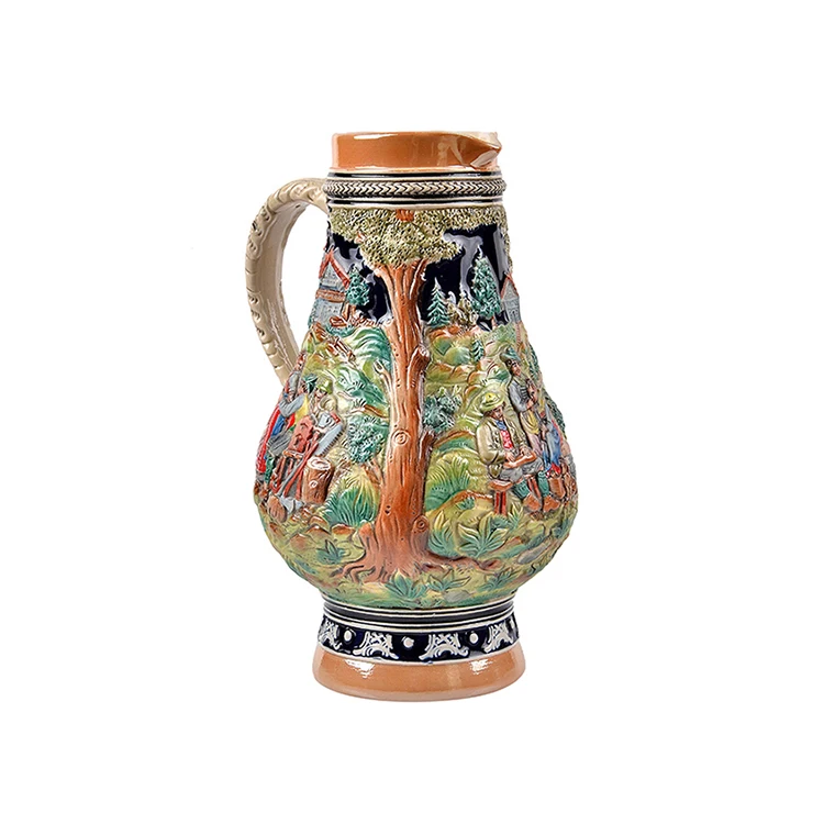 Decorative custom ceramic german beer mug stein for wholesale