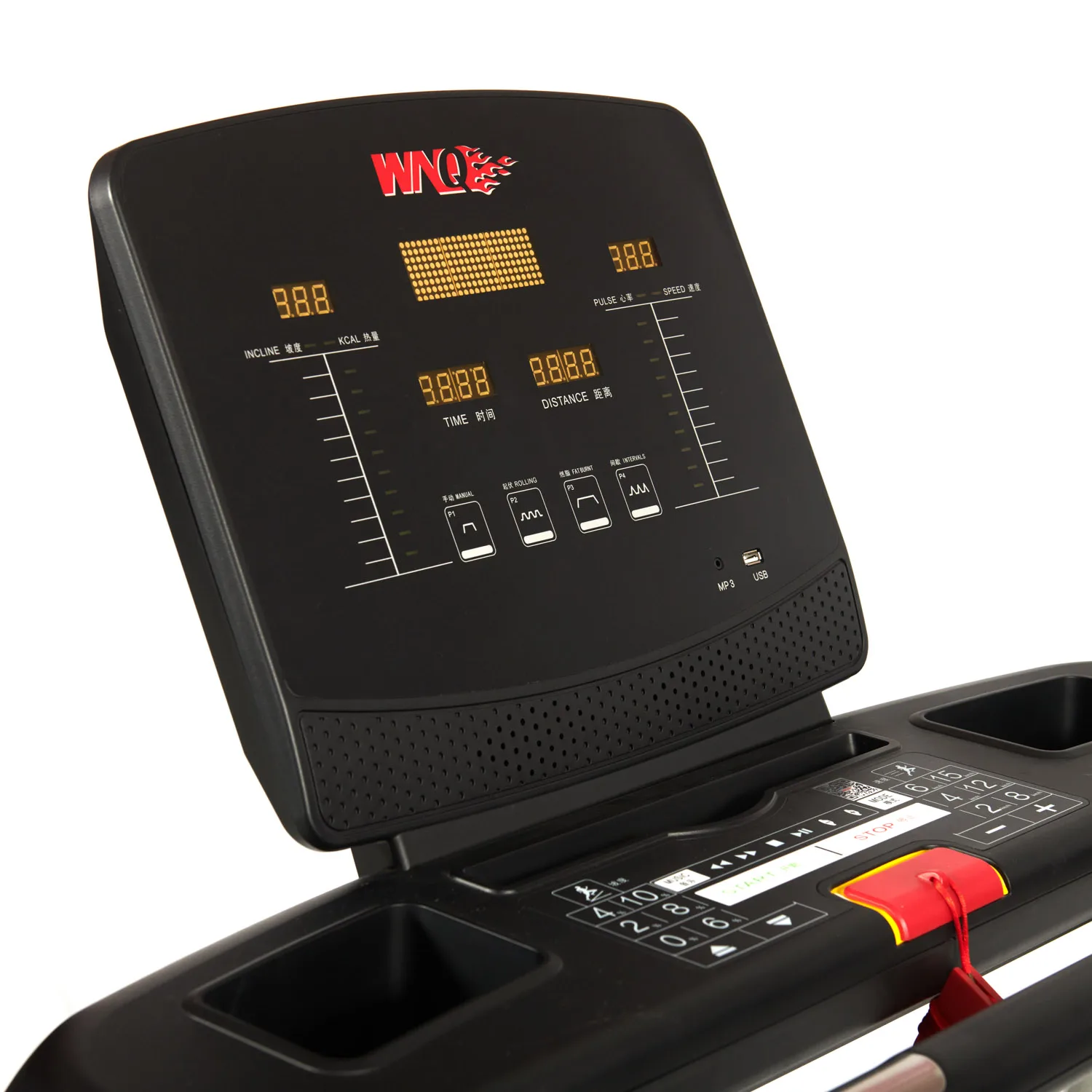 WNQ New Arrival Motorized Electric Treadmill Home 3HP Steel LED Screen Sliver Unisex Treadmills