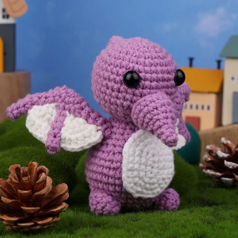 Factory price crochet dinosaur doll kit Handmade wool manufacture crochet kit for beginners creative hand-woven gift
