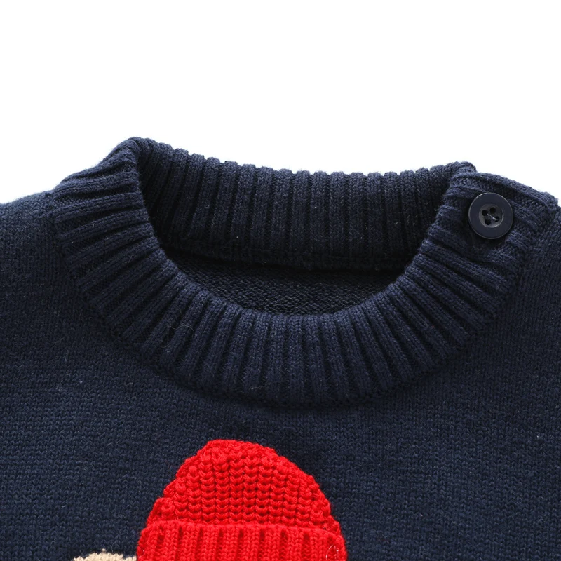 British style Classic school kids clothing sweater designs for children baby knitted vest bear Embroidery Knit Tops
