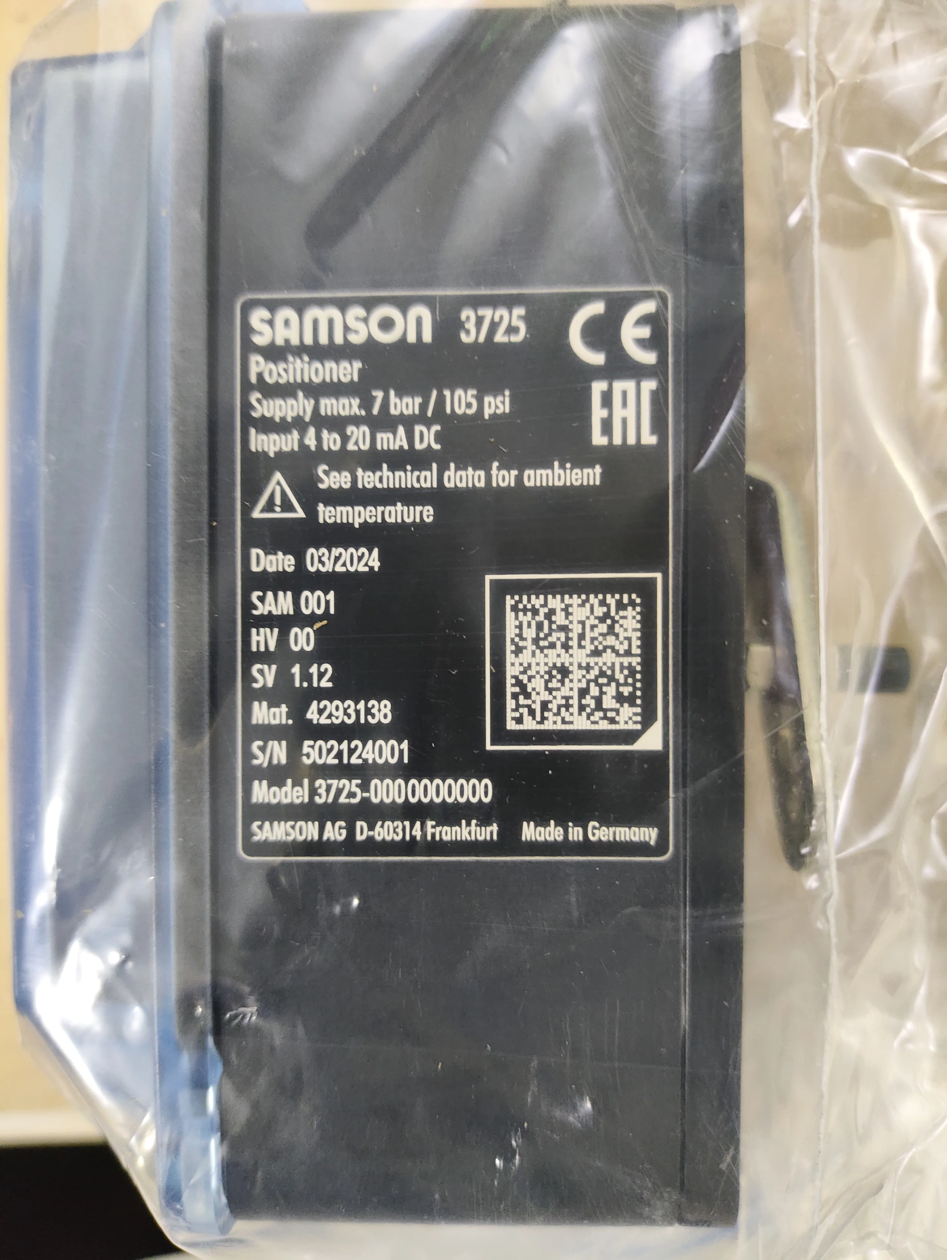 Позиционер клапана Samson 3730-31001000-40000000 Новый и оригинальный