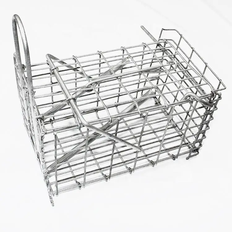Folded Galvanized Metal Pvc Coated Humane Live Multi Animal Trap Cage Mouse Rat Catcher