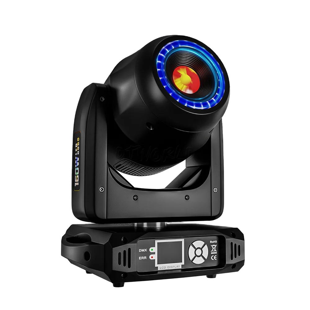 SHEHDS 8 Prism LED Beam Spot 160W Gobo Moving Head Stage Lights With LED Ring