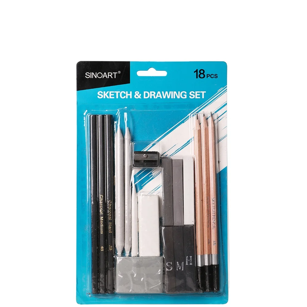 
18 Pcs Alcohol Based Ink Art Sketch Marker Drawings Charcoal Pencil Set For Kids 