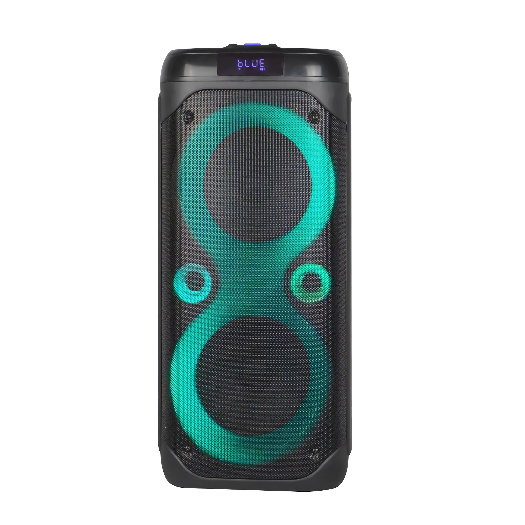 Dual 8 inch Fire Spin Light Party Speaker Wireless Speaker Subwoofer Karaoke DJ Speaker