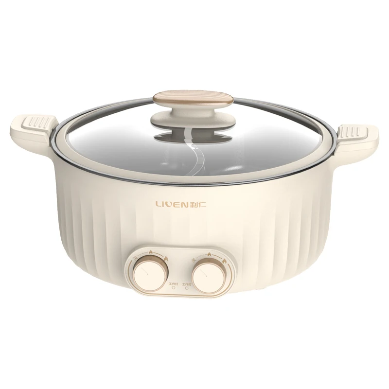 Multifunction Auto Temperature Control Non-stick Coating Electric Skillet Double Flavor Hot Pot Dual Pots