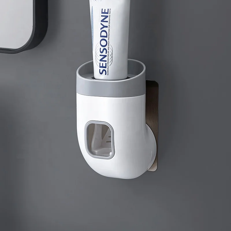 Shuangqing Automatic Toothpaste Dispenser Non-Toxic Wall Hanger Mount Dust-Proof Toothpaste Squeezer Quick  bathroom organizer