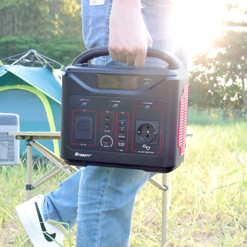 Portable Power Station  320Wh Outdoor Generator with 110V/500W  AC Outlets & LED Flashlight, SuperSafe Backup Lithium Battery