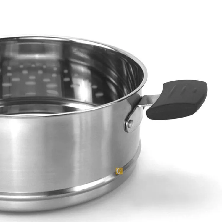 High Quality 304 stainless steel double bottom Couscous Pot Food Steamer Set with Visible Lid