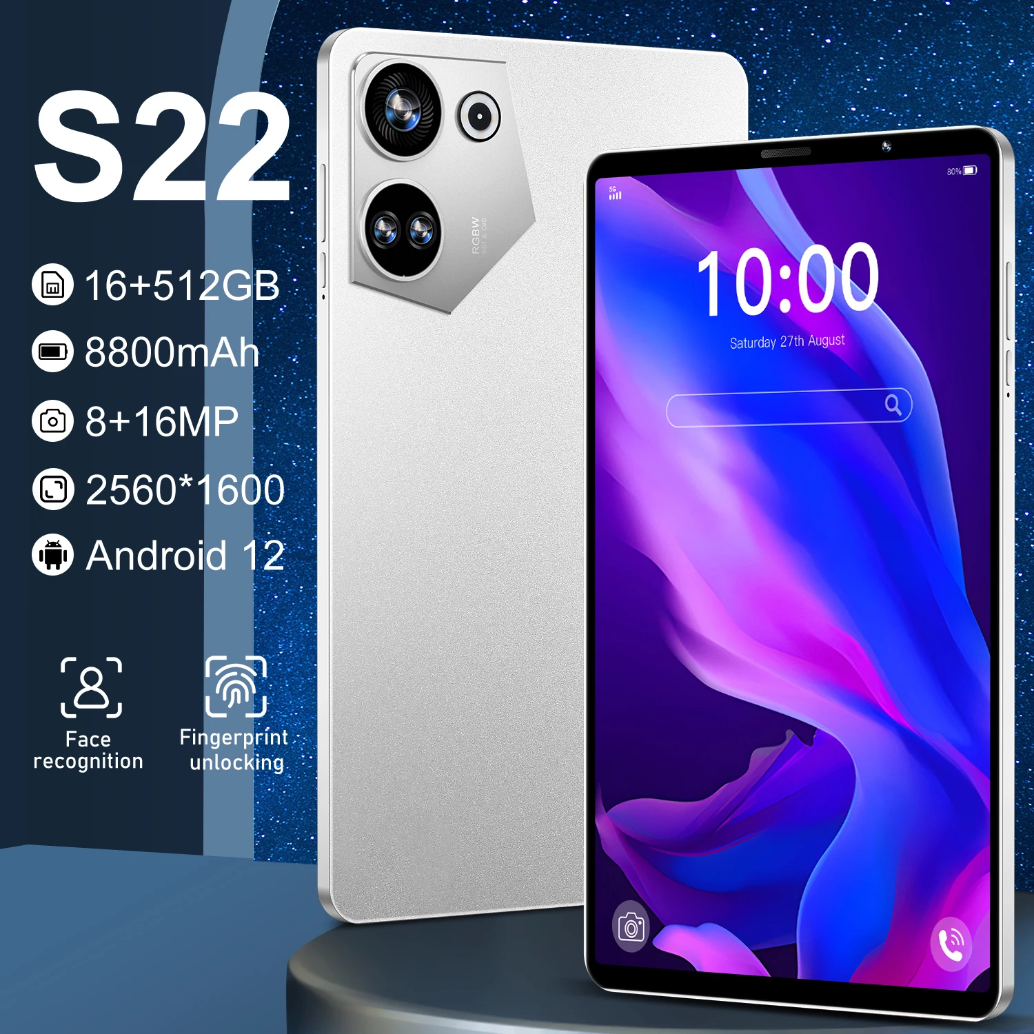 s22 Professional 10.1inch 4G 5g call Android octa core 2-in-1 new tablet wifi BT