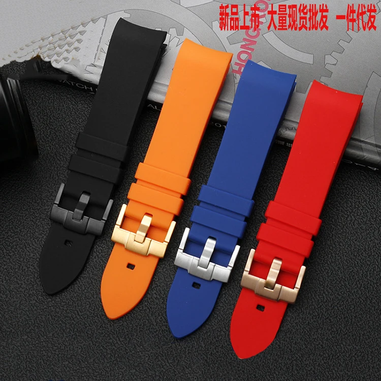 Curved End 20mm Rubber Silicone Watch Bands For Omega-Watch AT150 Seamaster-007 for Seiko-Strap Brand Watchband