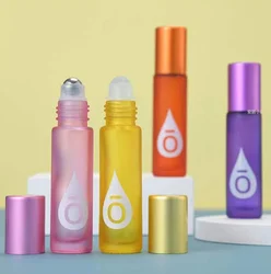 roller on tube ess oil perfume colorful matte color glass bottle with aluminum cap 10ml 5 ml 7 ml print logo
