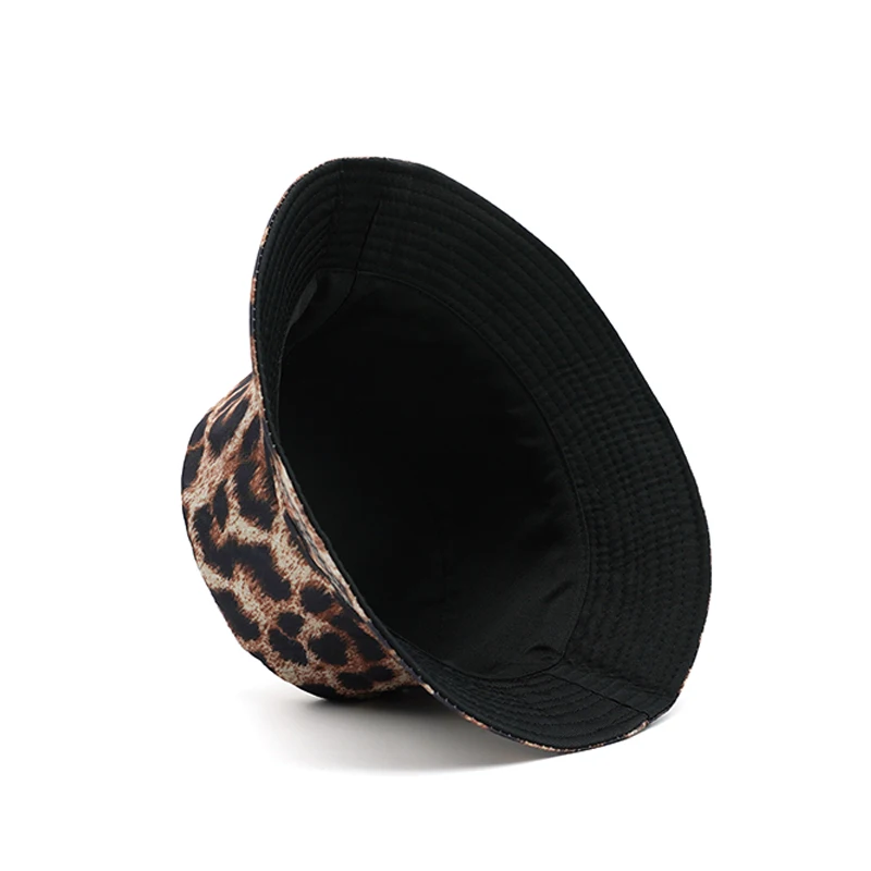 Outdoor Sun Fashion Style Panama Cap for Men Women Double Sides Reversible Fisherman Hat Animal Pattern Leopard Print Bucket Hat