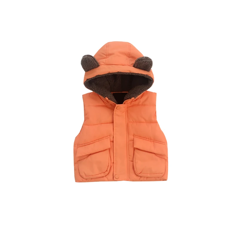 
Solid color thicken thermal winter warm 0-3-year old baby unisex vest sleeveless O-Neck wholesale baby vest 