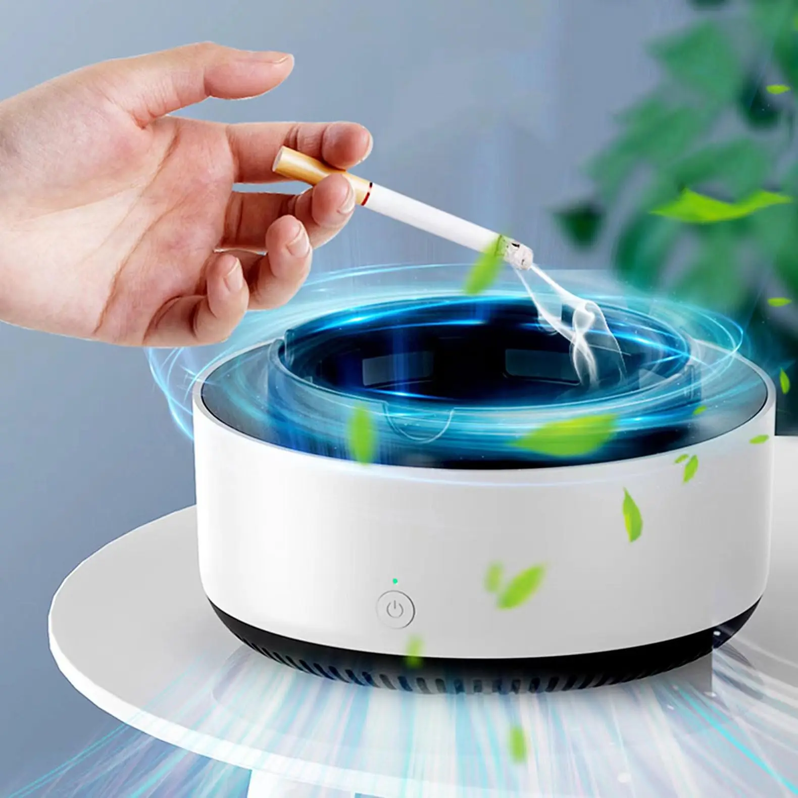 Electric Ashtray Fresher Purifier Intelligent Desktop USB Rechargeable Multifunctional Smokeless Ashtray for Cigarettes Indoor