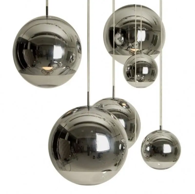 Factory Wholesale Customized Hand Blown Pendant Light Cover Round Replacement Glass Lamp Shades