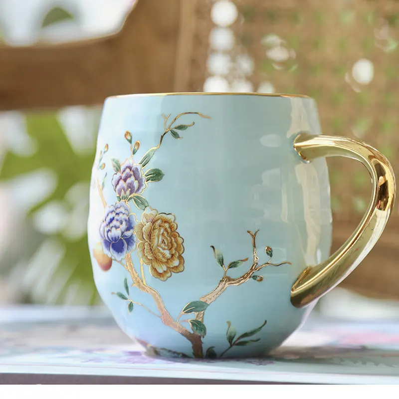 Teetasse Wholesale custom stoneware cups taza de te porcelain cup white tea cup,  bubble tea cups reusable, ceramic coffee cups