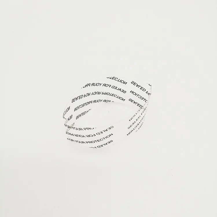 PVC Shrink Bands Printed Black Sealed For Your Protection with Perforation Single Vertical Perf  for safety seals