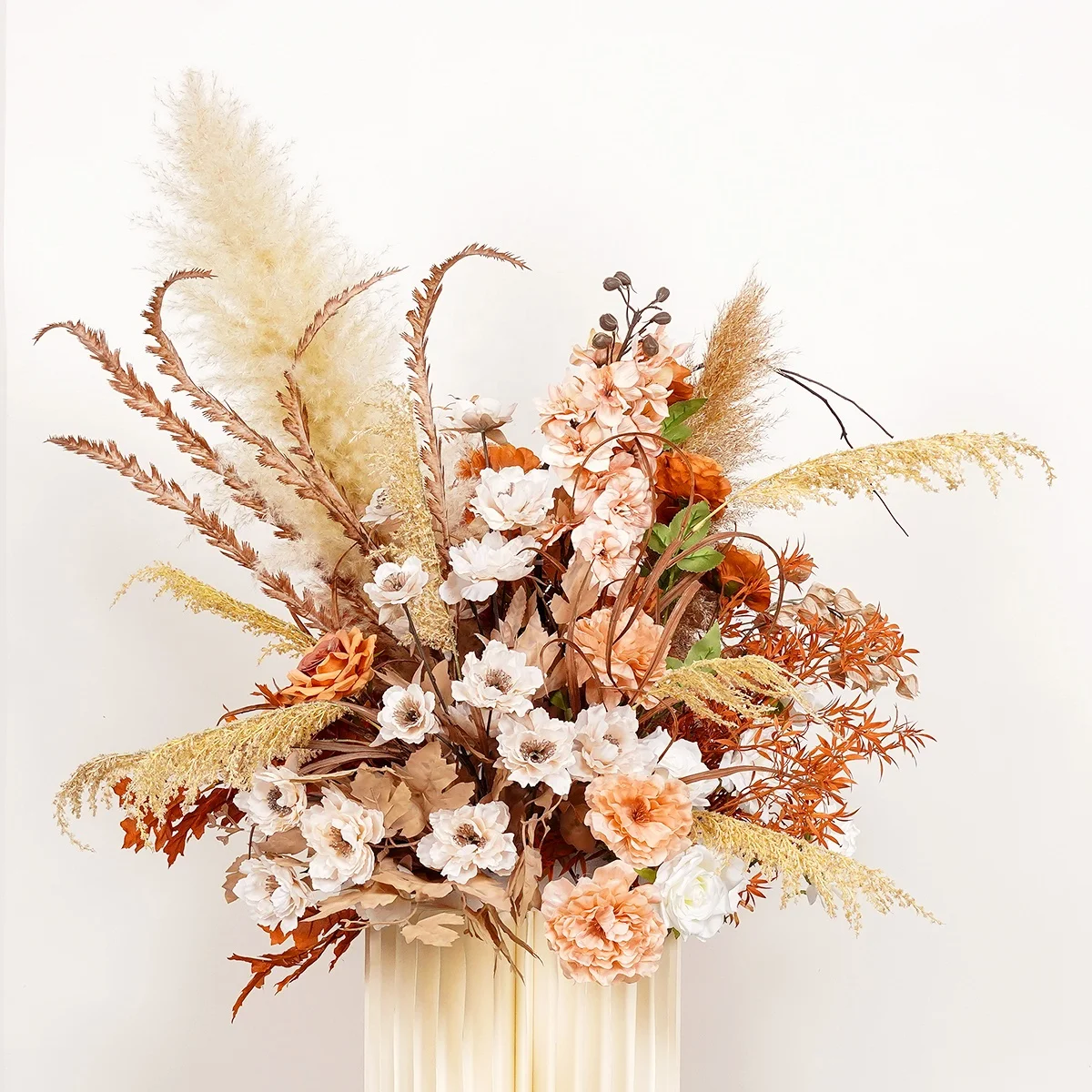 New Autumn Colored Artificial Flower Simulation Wedding Hotel Event Showcase Exhibition Hall Scenery Decoration Finished Product