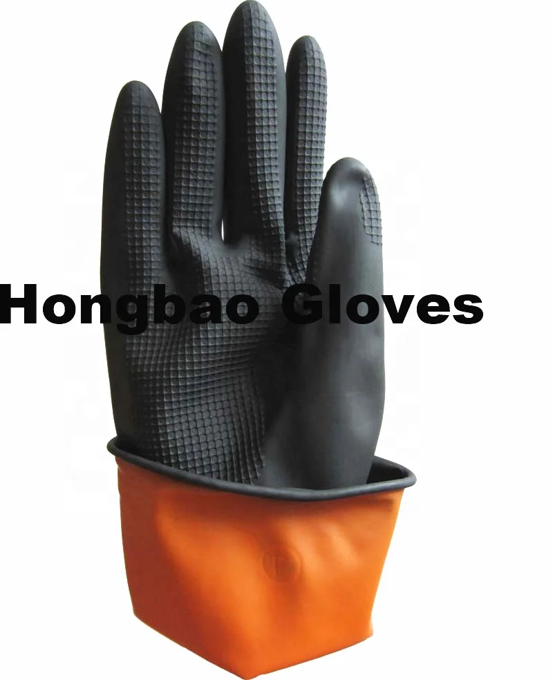 60g oem brand black  industrial gloves industrial latex rubber hand working gloves
