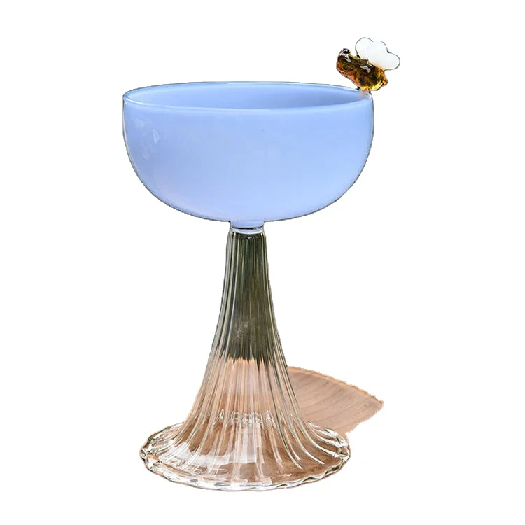 Jade High Borosilicate Glass Ice Cream Bowl Wholesale Twisted Stem Goblet Colored Cocktail Glass