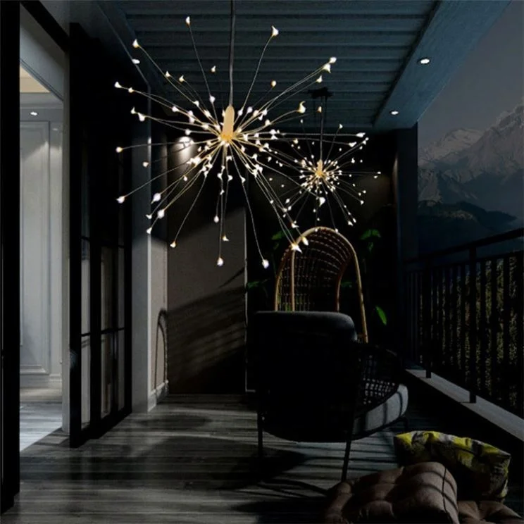 LED Firework Festival Hanging Starburst String DIY Copper Fairy Garland Christmas Outdoor Twinkle Light