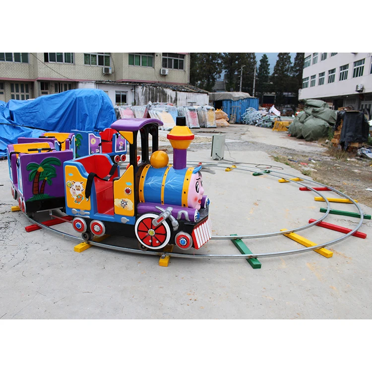 Kiddie trains electric track train amusement park rides electric train for children amusement sale