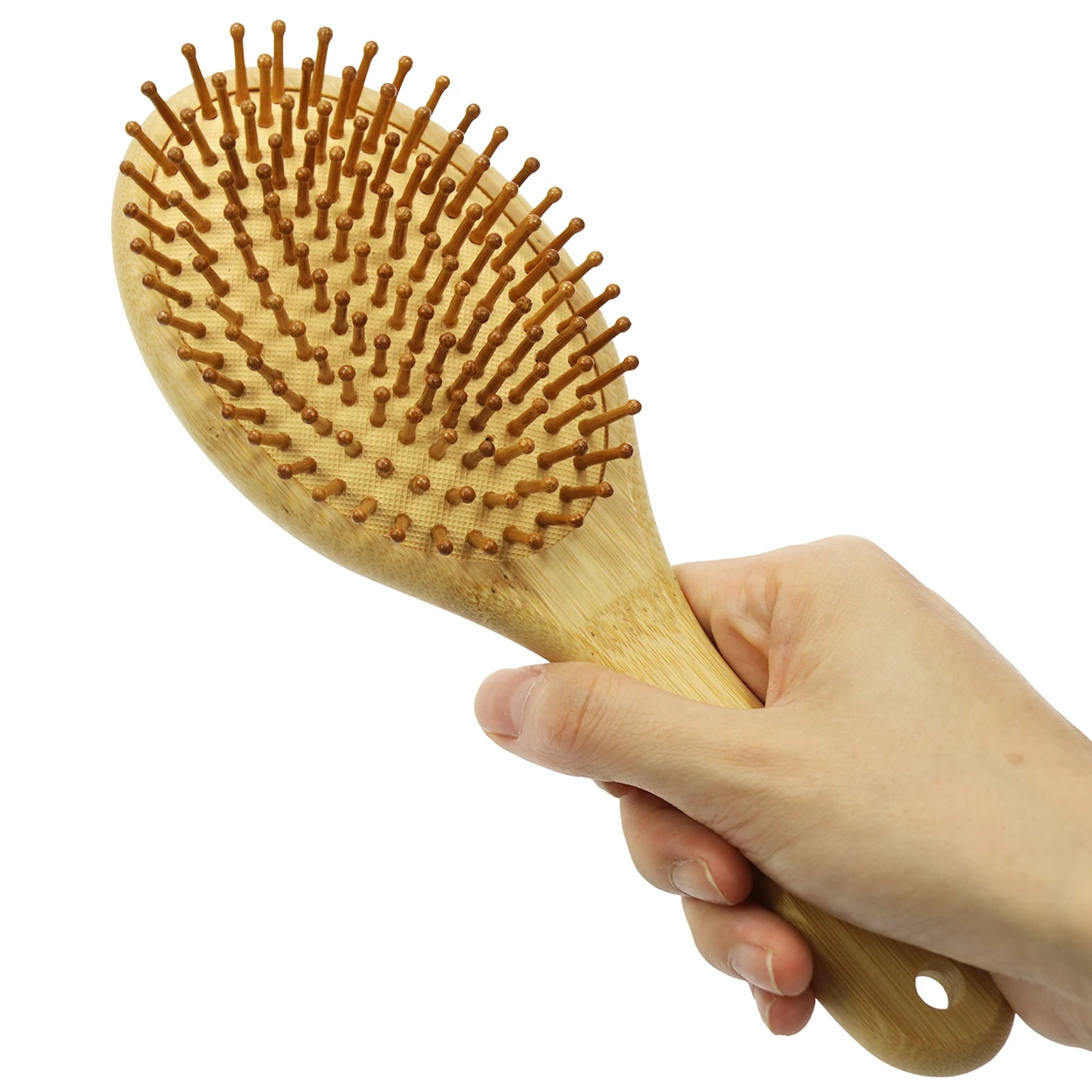 Factory Price Anti Static Scalp Massage Bamboo Wood Paddle Detangling Hair Brush For Women With Custom Logo