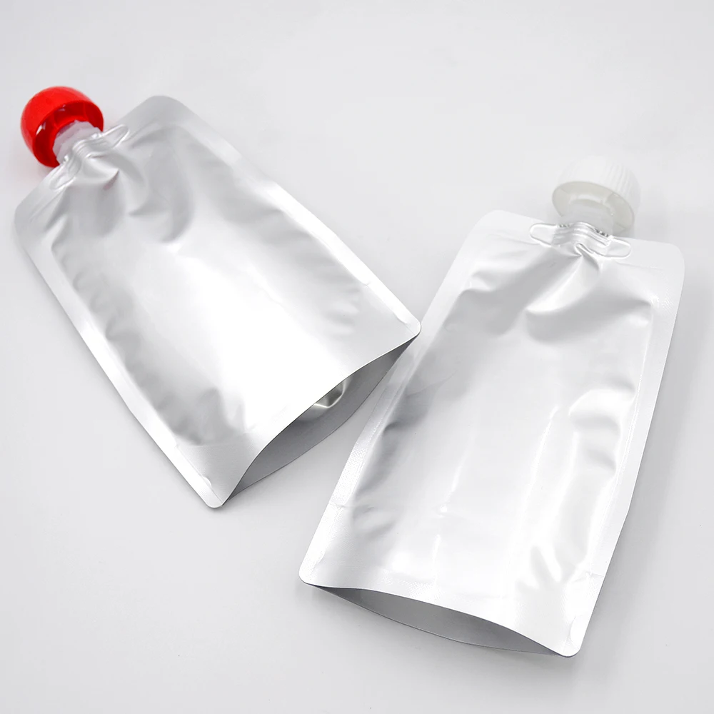 Chocolate jam spout pouch Plastic spouted liquid drinking bag pouch aluminium grape juice spout bag 10g 50g